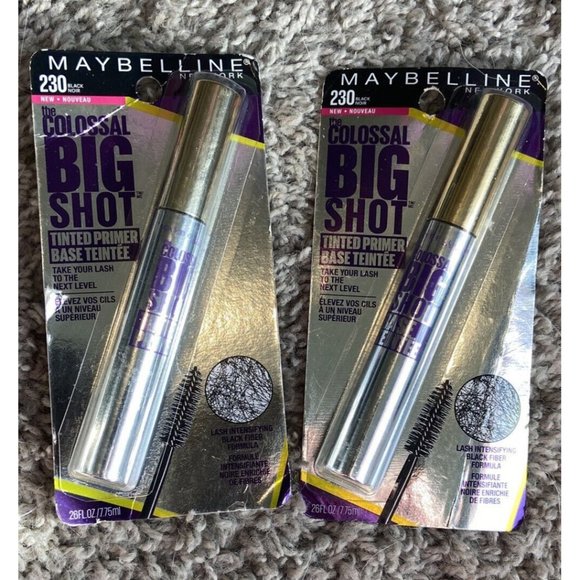 2 Packs Of Maybelline The Colossal Big Shot Black Tinted Primer Base 230 Beauty - Picture 1 of 2